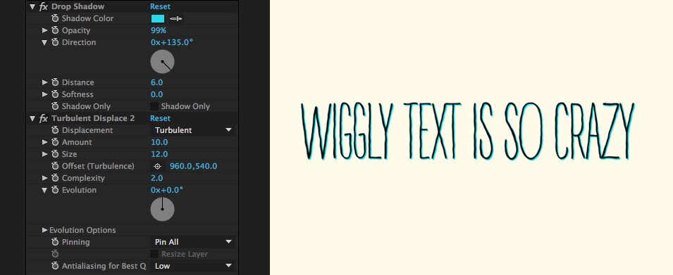 How to Create Hand-Written Wiggly Text in After Effects: Displaced Menu