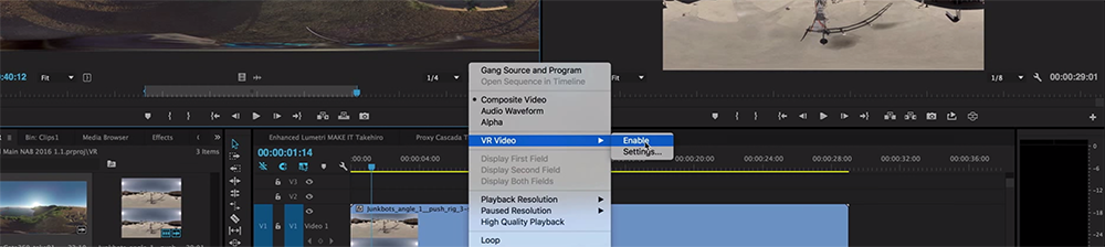 How to Edit VR Footage in Premiere Pro and Export for YouTube - Preview Window