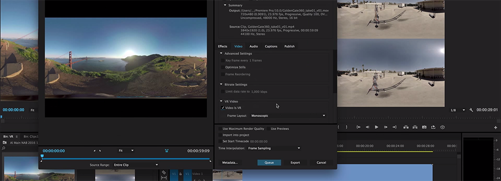 How to Edit VR Footage in Premiere Pro and Export for YouTube - Export