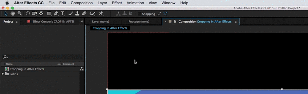 How to Crop in After Effects - Step 3: Composition > Crop Comp to Region of Interest