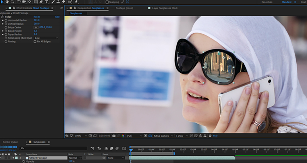 How To Change The Reflections in Sunglasses Using After Effects — Step 3