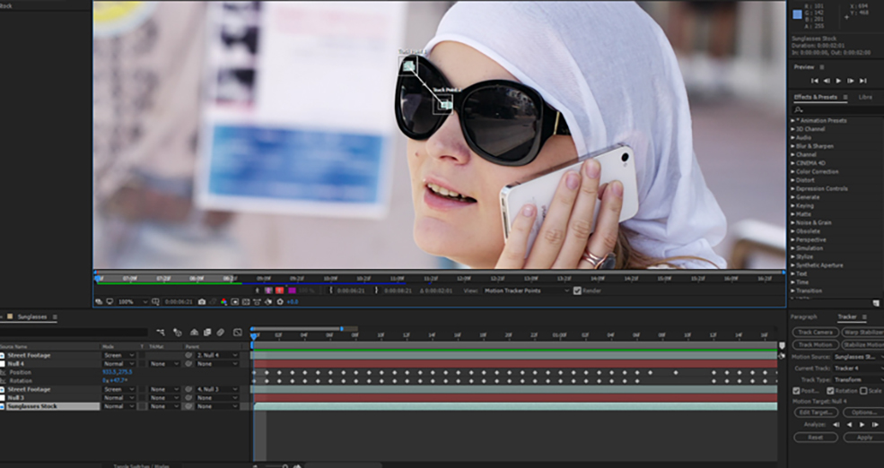 How To Change The Reflections in Sunglasses Using After Effects — Step 4