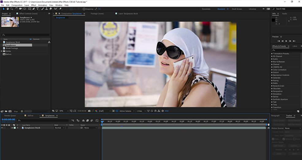How To Change The Reflections in Sunglasses Using After Effects — Step One