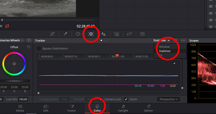 stabilize footage davinci resolve