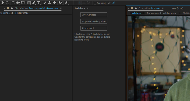 Lockdown Plugin Review: Track Warping Objects in After Effects — Lockdown Panel