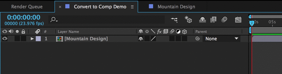 Using 'Convert to Layered Comp' in After Effects: Step 3