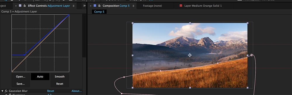 Compositing Fog in After Effects: Step 4 - Masking the Adjustment Layer
