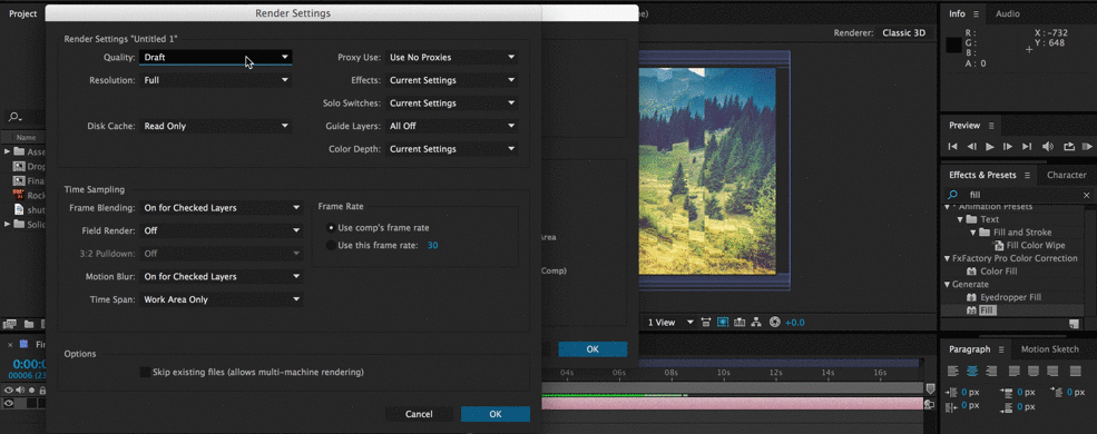 Save and Share Render Templates in After Effects: Render Settings Step 2